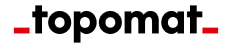 Topomat company name in black letters