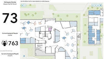 Indoor map of a shared space